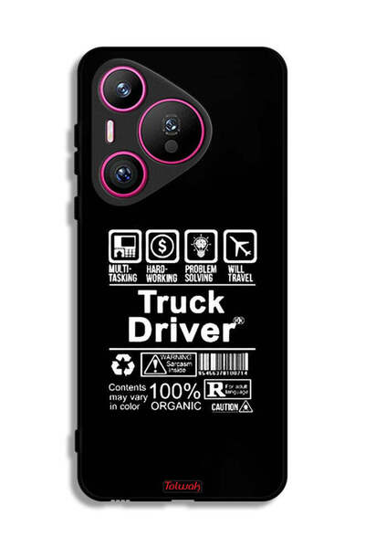 Tolwak غطاء حماية لهاتف هواوي بيورا 70 - ملصق سائق شاحنة