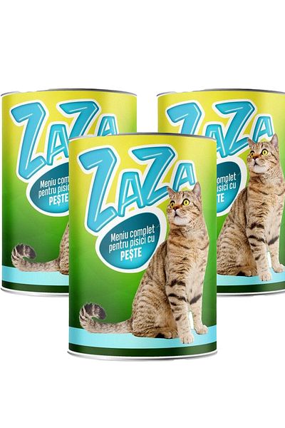 Zaza Wet Cat Food Fish Canned 415gr x3 PCS