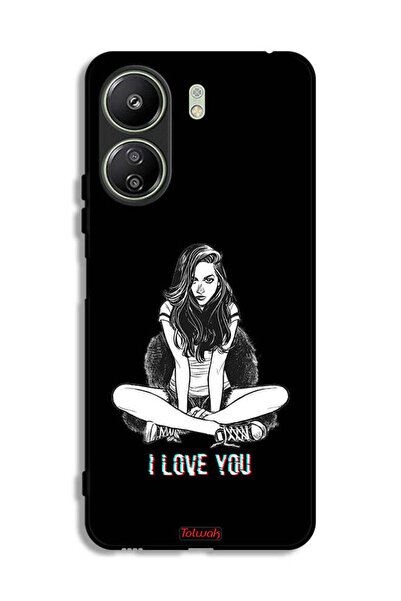 Tolwak غطاء حماية لهاتف شاومي ريدمي 13 سي برسومات "أحبك"