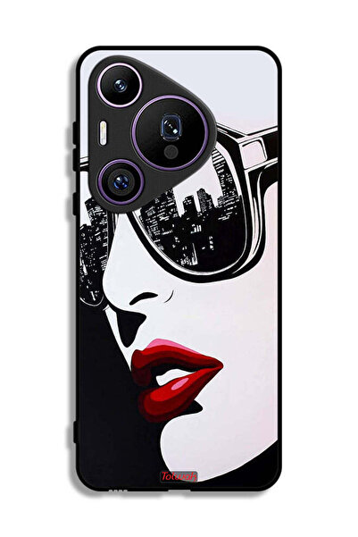 Tolwak غطاء حماية هواوي بيورا 70 برو بتصميم وجه فتاة وفن تجريدي