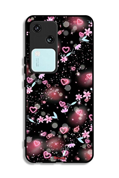 Tolwak غطاء حماية لهاتف Vivo V30 5G بنقشة قلوب وأزهار صغيرة