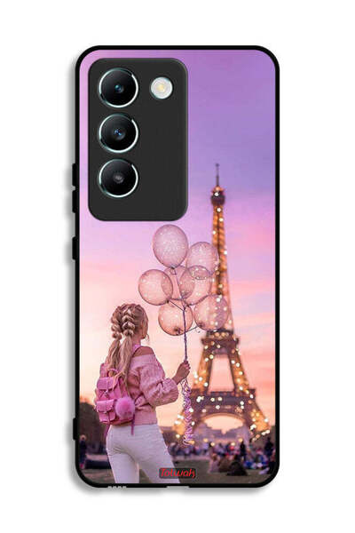 Tolwak غطاء حماية لهاتف Vivo Y100 4G بطبعة فتاة تحمل بالونات