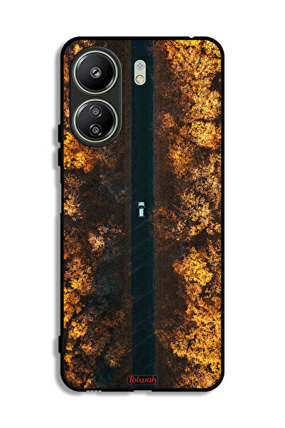Tolwak غطاء حماية لهاتف شاومي ريدمي 13 سي بتصميم طريق في أشجار الخريف