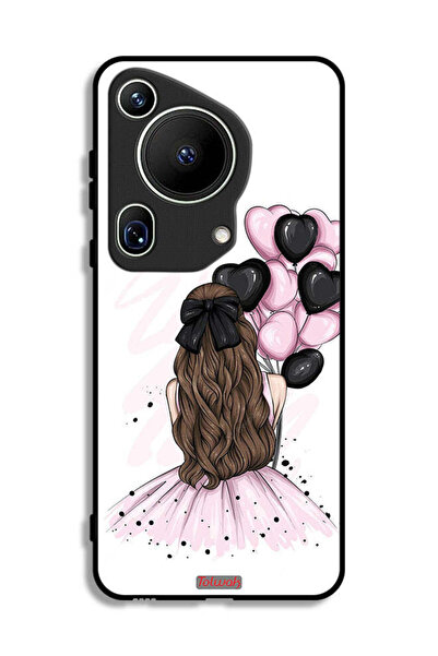 Tolwak غطاء حماية فائق لهاتف هواوي بيورا 70 بتصميم فتاة تحمل بالونات