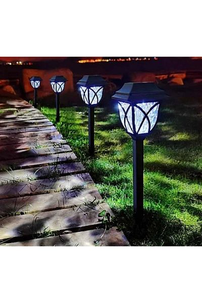 divendi-ro Set of 6 solar lamps for garden, terrace, alley, black lantern type