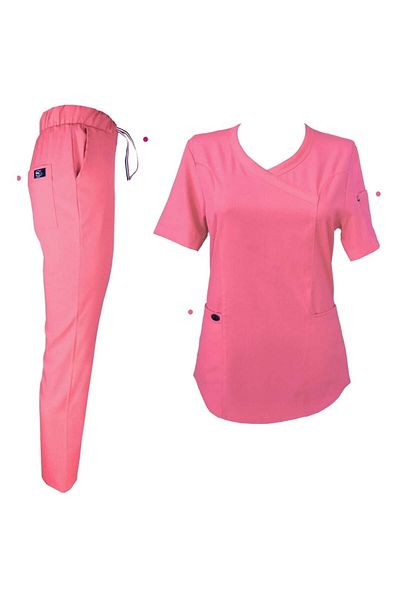 İBA MEDİKAL Costum medical ISOFT (croială slim) roz pentru femei