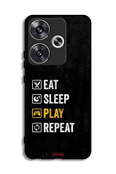 Tolwak غطاء حماية Xiaomi Poco F6 5G، تناول الطعام، النوم، اللعب، التكرار