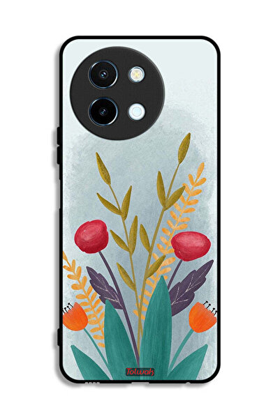 Tolwak غطاء حماية لهاتف Vivo Y38 5G برسومات نباتية