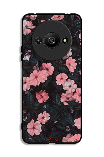 Tolwak غطاء حماية لهاتف Xiaomi Redmi A3 4G - لون الخوخ والورود الصغيرة