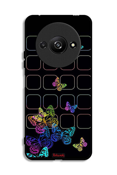 Tolwak Xiaomi Redmi A3 4G Protective Case Cover Colorful Butterflies