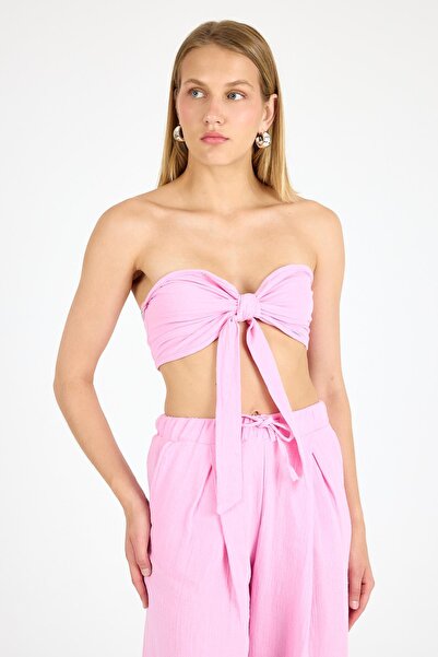 Polo State Women's Linen Crop Pink