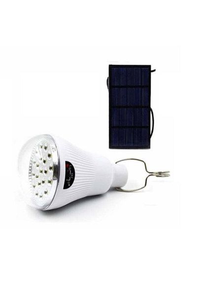 divendi-ro LED bulb GR-020 with solar panel, 5W, hook, portable, IP65, rechargeable with USB, cool white light