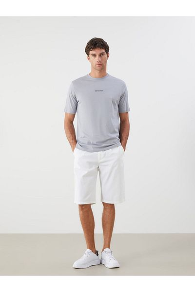 LC Waikiki New Season Crew Neck Κοντό μανίκι εμπριμέ χτενισμένο βαμβακερό ανδρικό Tisort - S5RE47Z8
