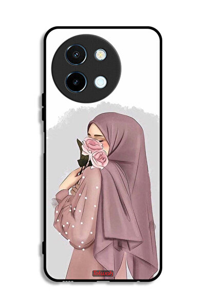 Tolwak غطاء حماية لهاتف Vivo Y38 5G برسومات فتاة تحمل ورودًا