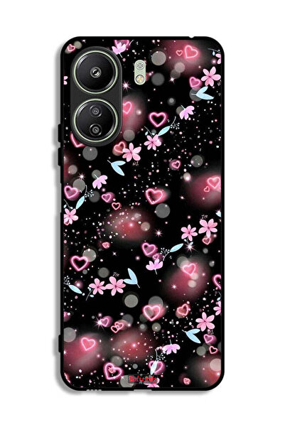 Tolwak غطاء حماية لهاتف شاومي ريدمي 13 سي بنقشة قلوب وأزهار صغيرة
