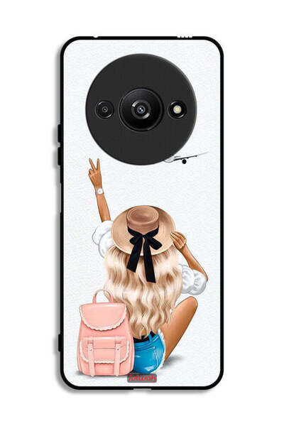 Tolwak غطاء حماية لهاتف Xiaomi Redmi A3 4G بتصميم فتاة تحب السفر