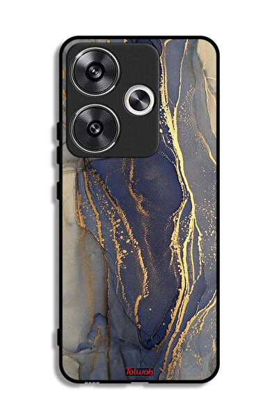 Tolwak غطاء حماية لهاتف Xiaomi Poco F6 5G بنمط رخامي لامع