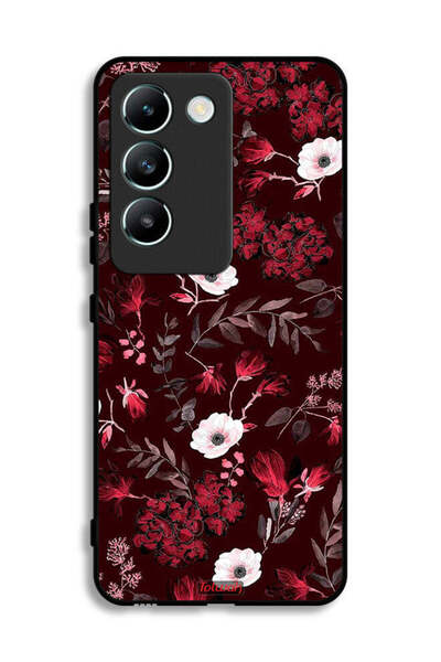 Tolwak Vivo V30 Lite 4G Protective Case Cover Small Flowers And Tropical Leaves