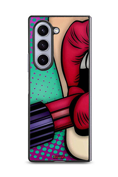 Tolwak غطاء حماية لهاتف سامسونج جالاكسي زد فولد 6 أحمر شفاه