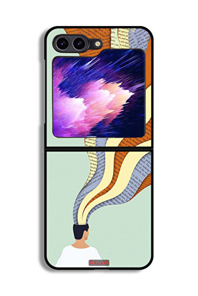 Tolwak غطاء حماية لهاتف Samsung Galaxy Z Flip6 بتصميم Data In Mind Art