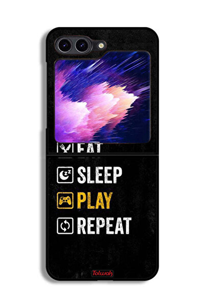Tolwak غطاء حماية لهاتف Samsung Galaxy Z Flip6، تناول الطعام، النوم، اللعب، ا...
