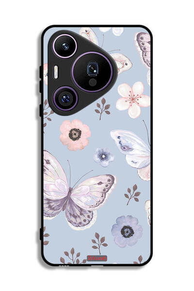 Tolwak غطاء حماية لهاتف هواوي بيورا 70 برو بنقشة فراشات وزهور