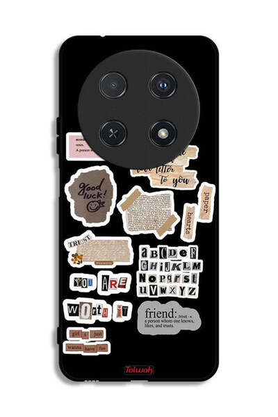Tolwak غطاء حماية لهاتف هواوي نوفا 12i مع ملصقات اقتباسات الحظ السعيد