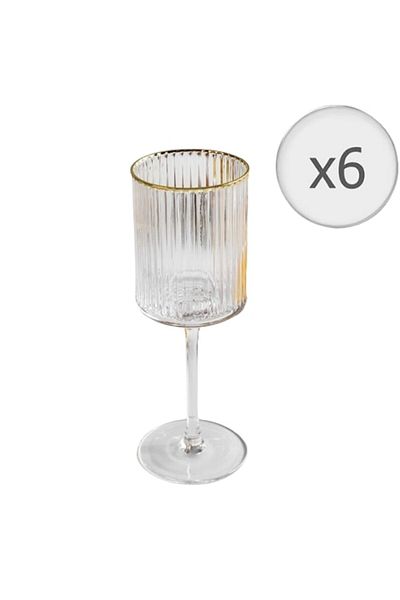 LUXXO Set 6 wine glasses made of glass, Dune, 480ml