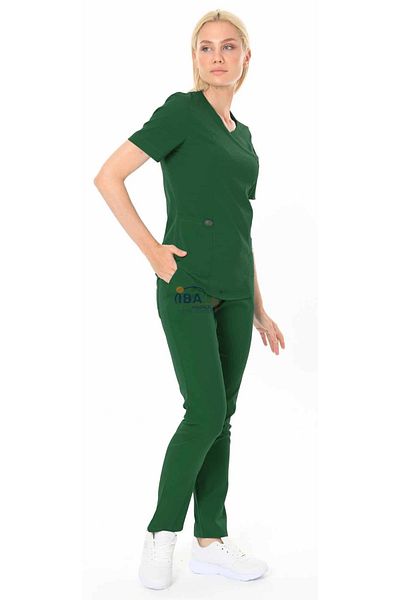 İBA MEDİKAL Costum medical ISOFT (croială slim) verde închis pentru femei