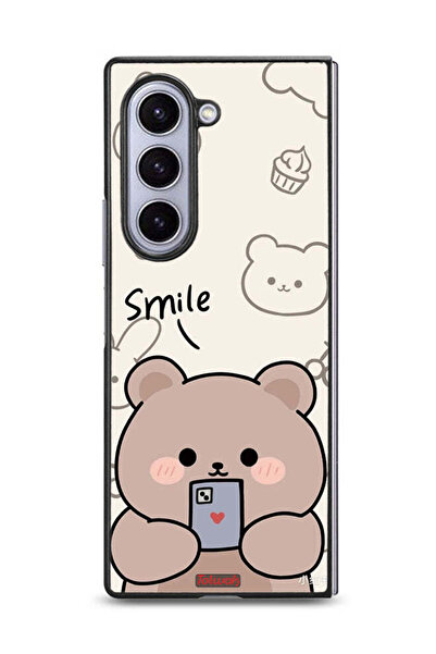 Tolwak غطاء حماية لهاتف Samsung Galaxy Z Fold6 بتصميم دب مبتسم