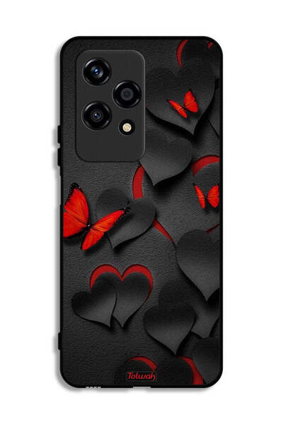 Tolwak غطاء حماية لهاتف Honor 200 Lite 5G بنقشة قلوب وفراشات