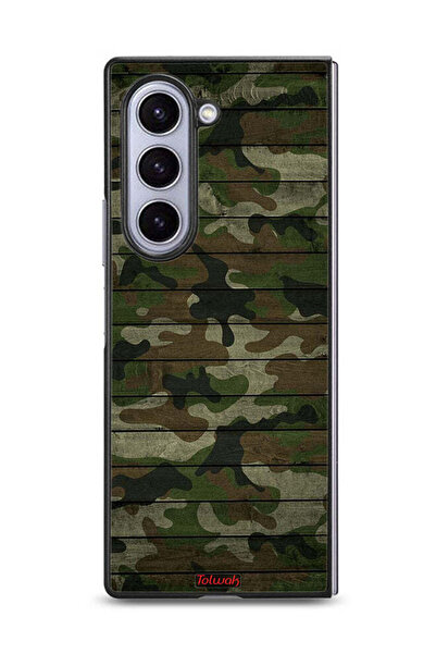 Tolwak غطاء حماية لهاتف سامسونج جالاكسي زد فولد 6 بنمط خشبي مموه