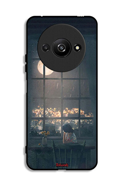 Tolwak Xiaomi Redmi A3 4G Protective Case Cover Looking At Moon Art