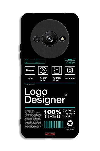 Tolwak Xiaomi Redmi A3 4G Protective Case Cover Logo Designer Sticker