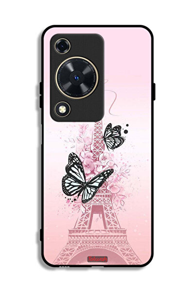 Tolwak Huawei Enjoy 70 Protective Case Cover Butterflies On Eiffel Tower