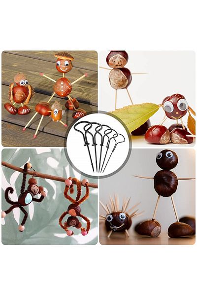 Fyojaic chestnut drilling set with creative accessories for children, metal/textile, 255 pieces