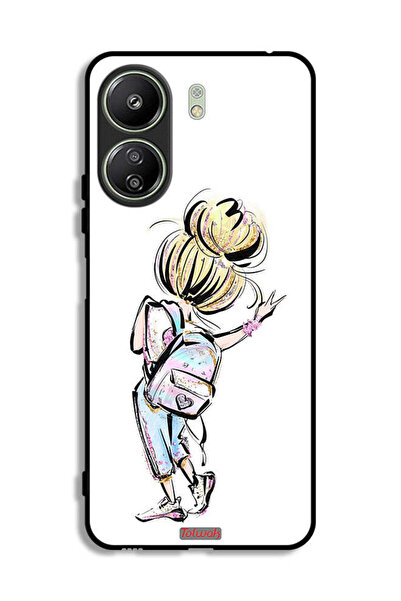 Tolwak غطاء حماية لهاتف شاومي ريدمي 13 سي بتصميم فتاة العودة إلى المدرسة