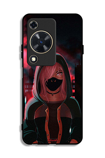 Tolwak غطاء حماية لهاتف هواوي إنجوي 70 برسومات فتاة ترتدي قناعًا