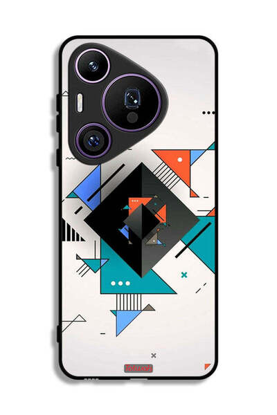 Tolwak غطاء حماية لهاتف هواوي بيورا 70 برو بأشكال مربعة ومثلثة ونمط تجريدي
