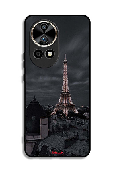 Tolwak غطاء حماية لهاتف هواوي نوفا 12 ألترا 5G بتصميم برج إيفل في الليل