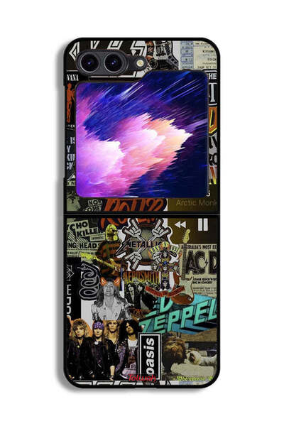 Tolwak غطاء حماية لهاتف Samsung Galaxy Z Flip6، إحياء موسيقى الروك أند رول