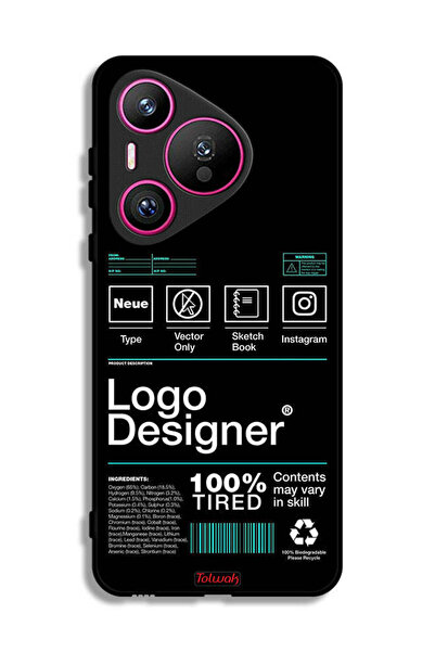Tolwak غطاء حماية لهاتف هواوي بيورا 70 مع ملصق شعار مصمم
