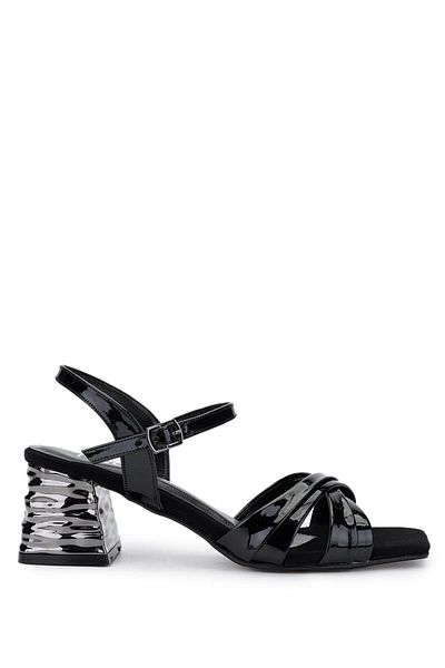 Tamer Tanca Women's Vegan Black Patent Leather Heeled Shoes