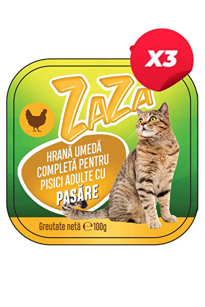 Zaza Τροφή για γάτες με κοτόπουλο 100 g x3 τεμάχια
