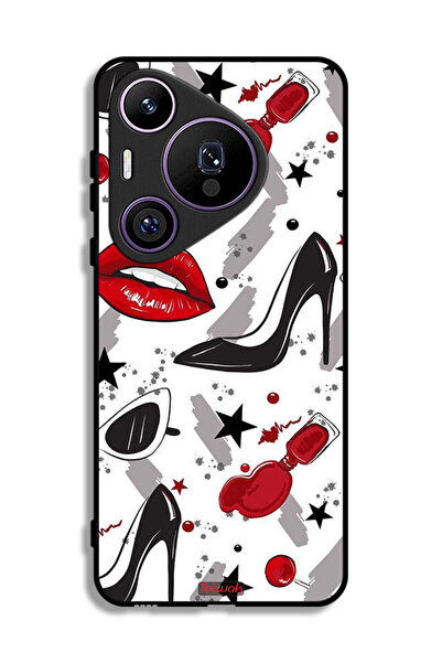 Tolwak غطاء حماية لهاتف هواوي بيورا 70 برو برسومات أحمر الشفاه والأحذية