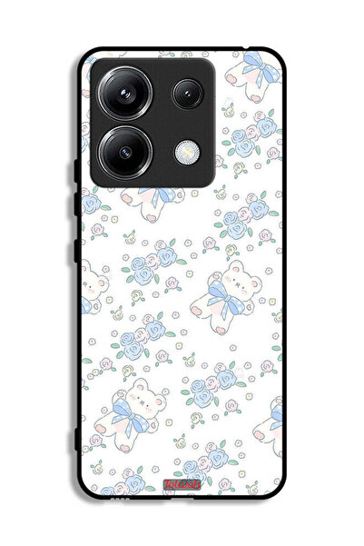 Tolwak غطاء حماية لهاتف شاومي ريدمي نوت 13 برو 5G مع دب تيدي لطيف وأيقونة زهور