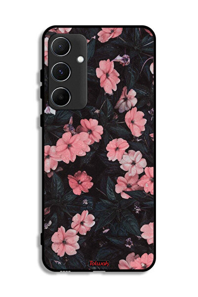 Tolwak غطاء حماية لهاتف سامسونج جالاكسي A55 5G - لون الخوخ والورود الصغيرة
