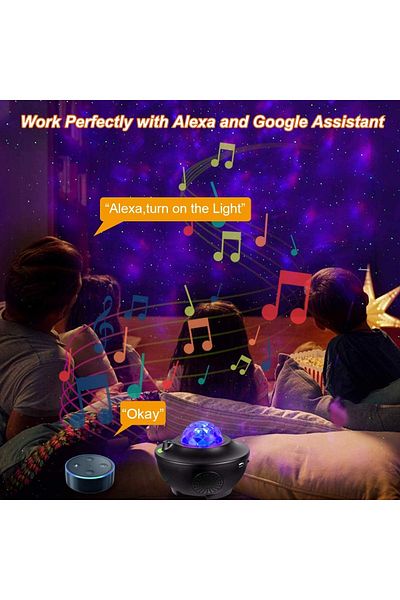 divendi-ro Lamp - Intelligent projector with rotating night light, built-in Bluetooth speaker remote control