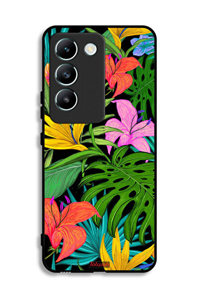 Tolwak Vivo V30 Lite 4G Protective Case Cover Pattern Tropical Flowers Leaves