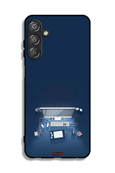 Tolwak غطاء حماية لجهاز سامسونج جالكسي F15 5G بتصميم فني على مكتب الكمبيوتر
